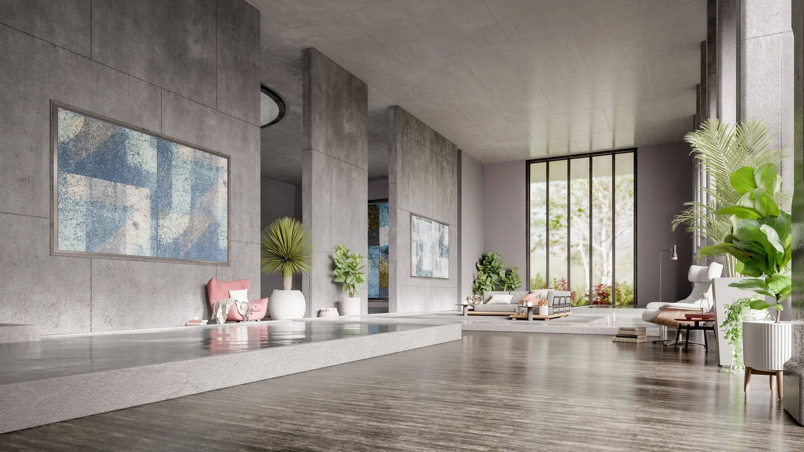 Modern interior seating area