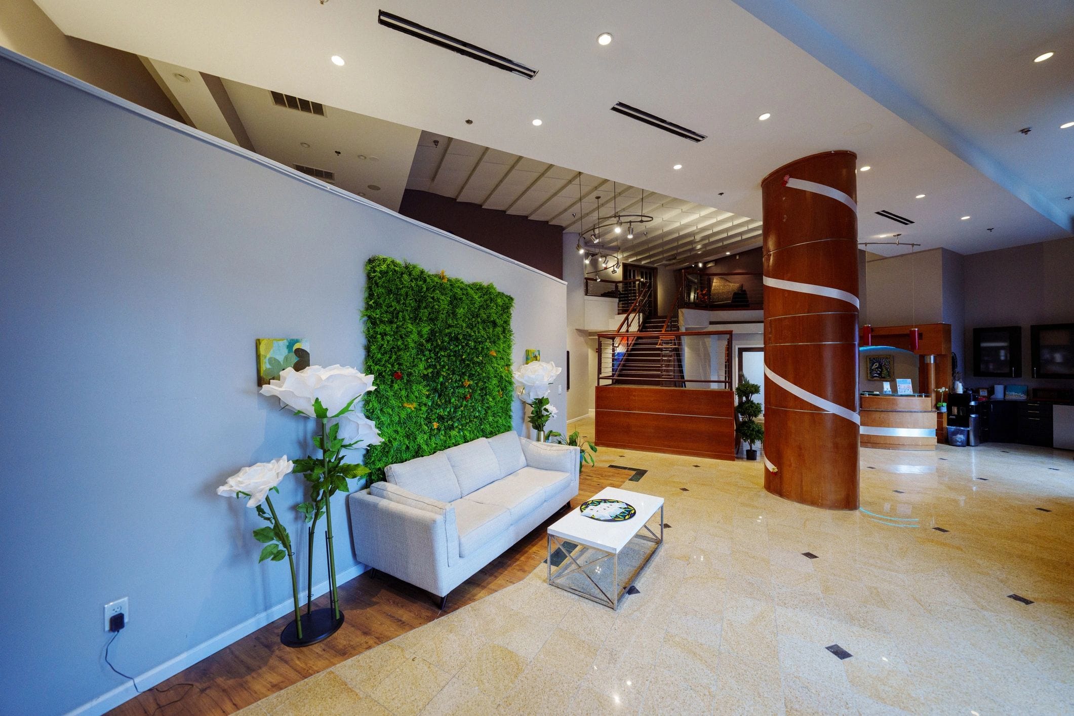 Comfortable lobby seating area